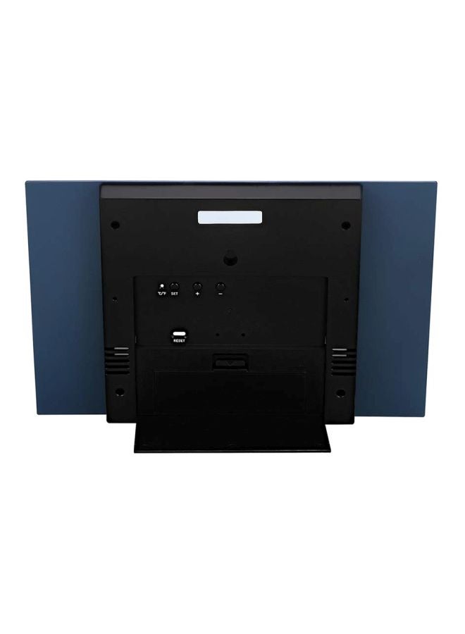 Rectangle Shaped Digital Wall Clock Blue/Black/Grey 19.5 x 29 x 2.4cm