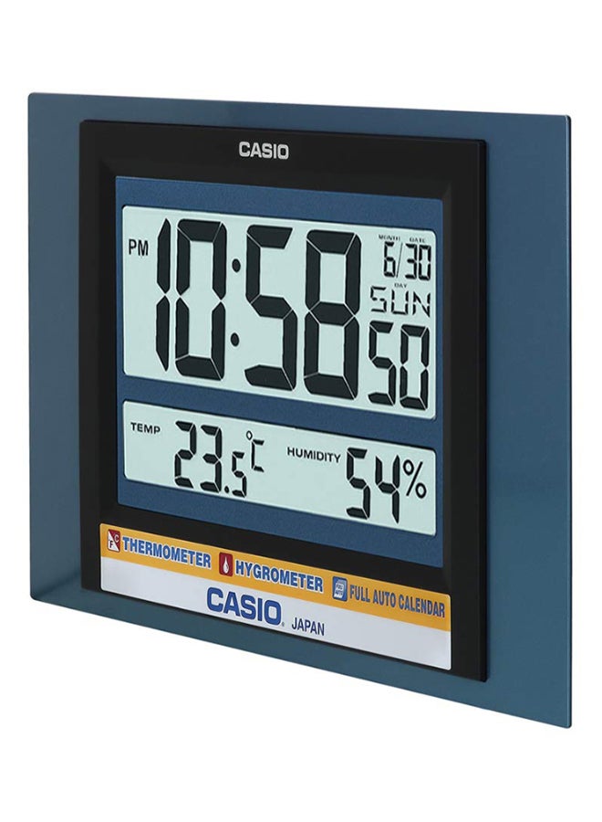 Rectangle Shaped Digital Wall Clock Blue/Black/Grey 19.5 x 29 x 2.4cm