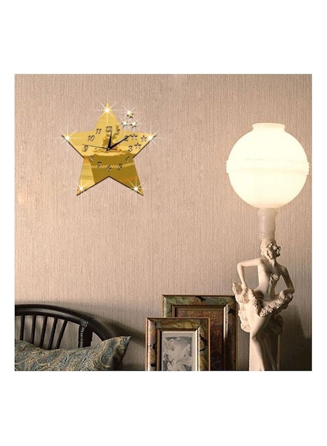 3D Acrylic Material Removable Wall Clock Gold