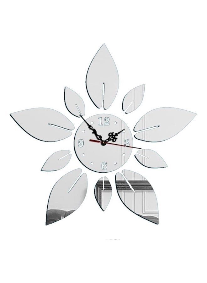 5D Acrylic Mirror Fashion Mute Home Decor Wall Clock Silver