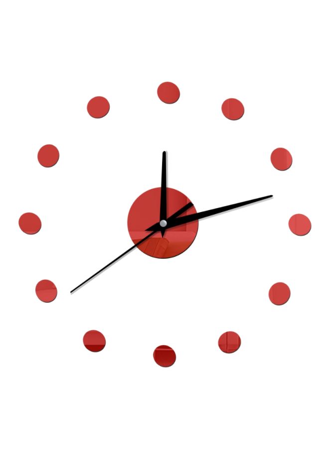 Dot Themed Wall Clock Red 14x10x4cm