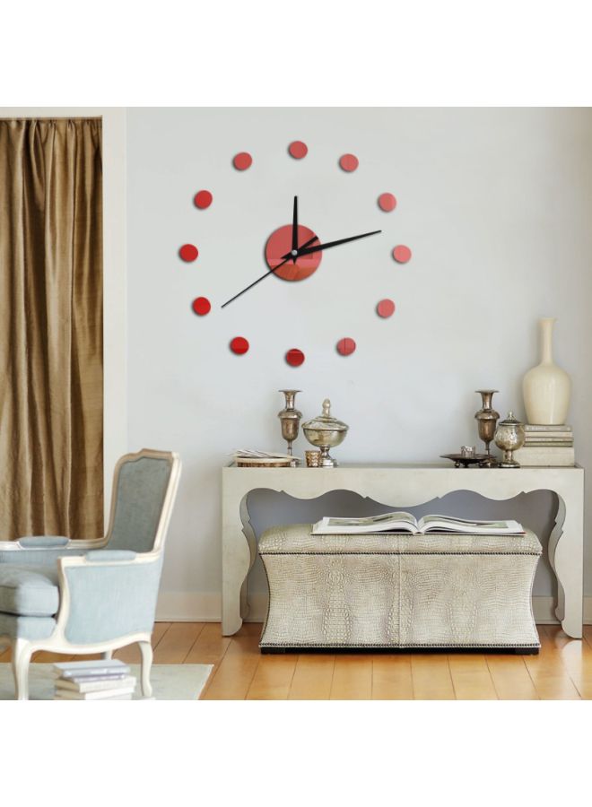 Dot Themed Wall Clock Red 14x10x4cm