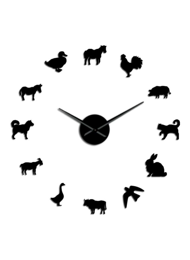 Animal Themed Wall Clock Black