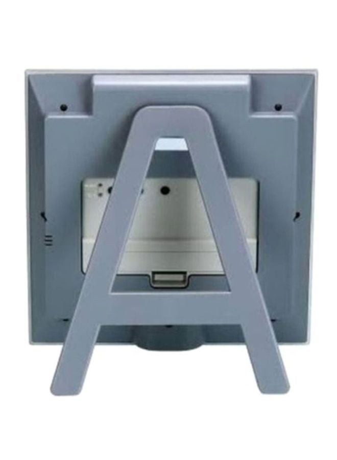 Square Shaped Digital Wall Clock Grey/Black 236x221x25mm
