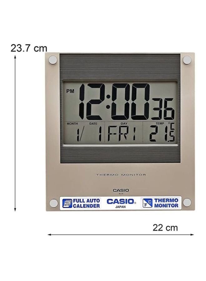 Square Shaped Digital Wall Clock Grey/Black 236x221x25mm