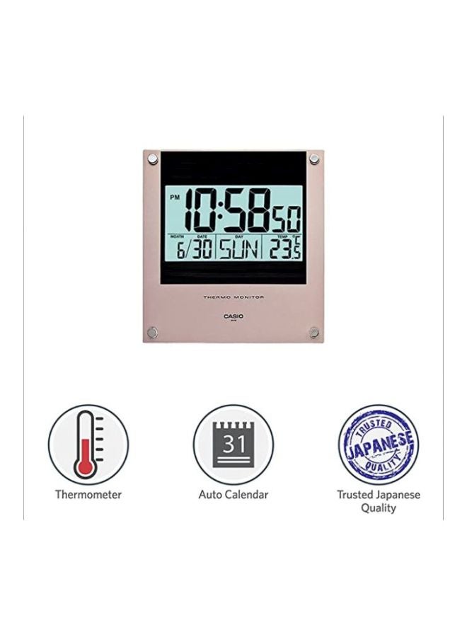 Square Shaped Digital Wall Clock Grey/Black 236x221x25mm