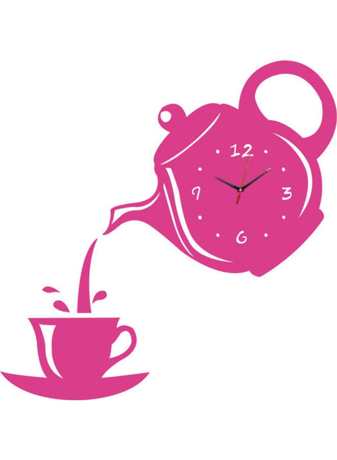 Teapot Decorative Wall Clock Pink