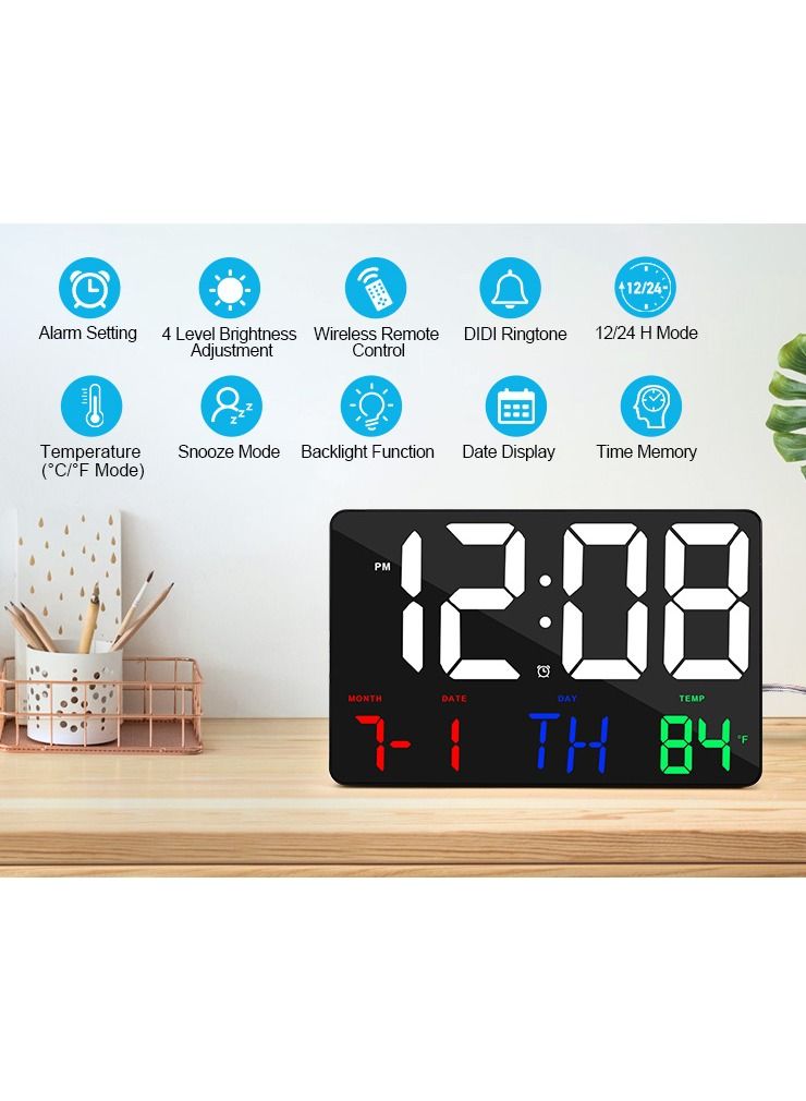 717 colour words wall clock Digital Clock Large Display,11.4