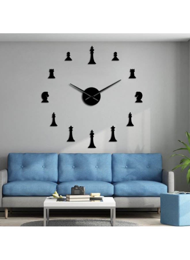 Chess Designed Wall Clock Black 15x10x4.5cm
