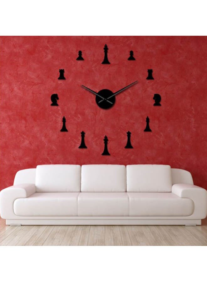 Chess Designed Wall Clock Black 15x10x4.5cm