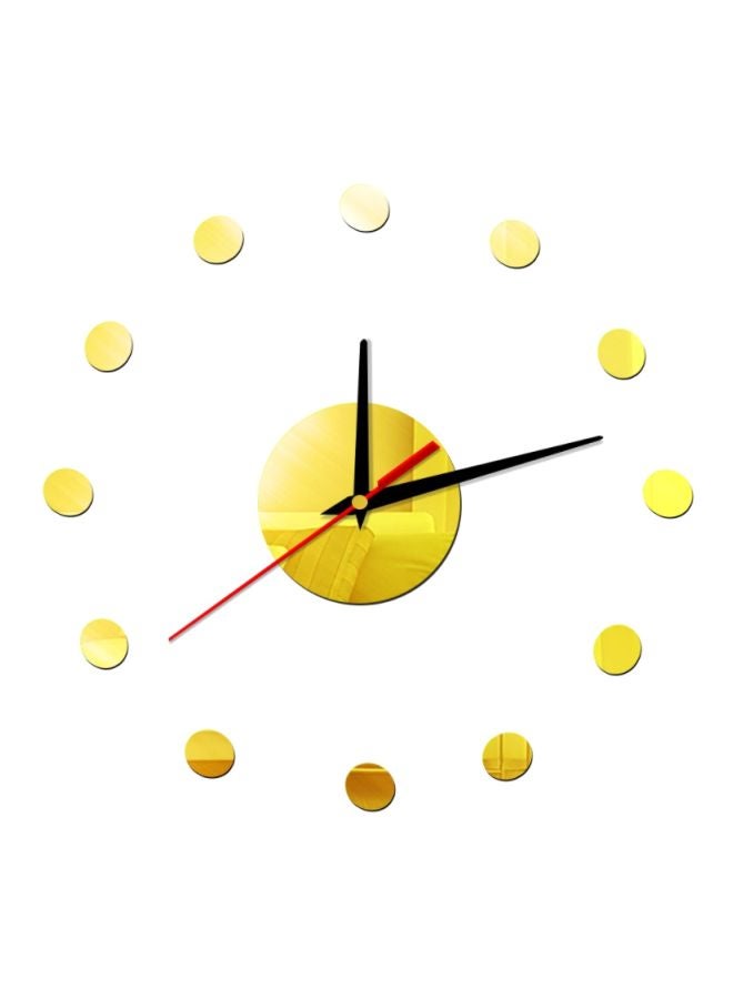 DIY Dots Patterned Wall Clock Gold 14x10x4cm