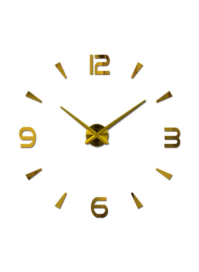 Digital Triangle Pattern Art Wall Clock Gold 15x10x4.5cm