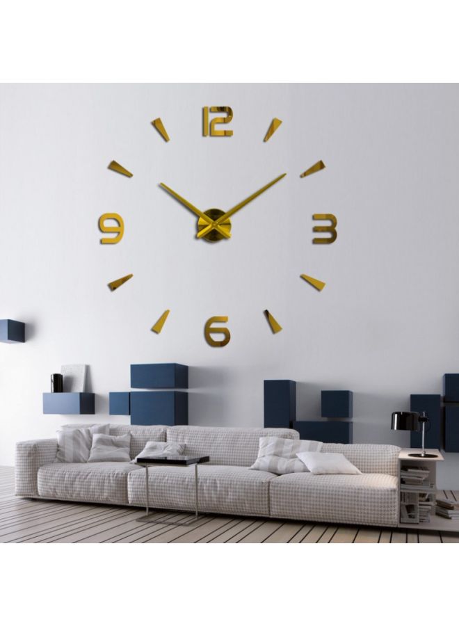 Digital Triangle Pattern Art Wall Clock Gold 15x10x4.5cm