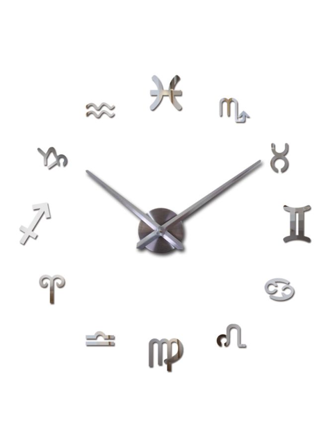 DIY Twelve Constellations Designed Wall Clock Silver 15x10x4.5cm