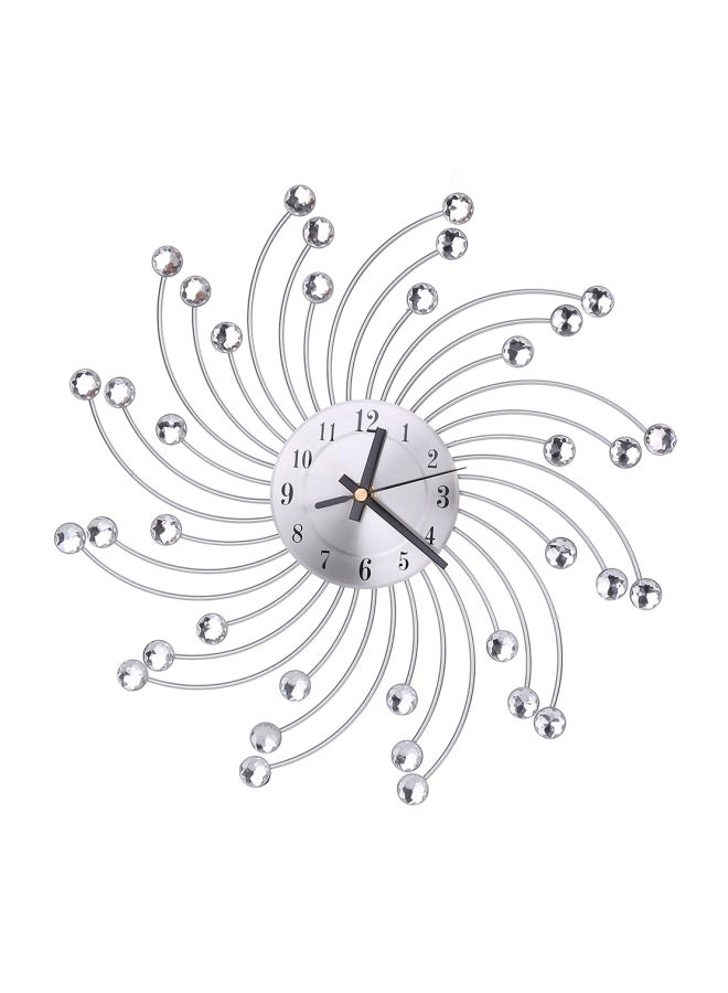Hurricane Wall Clock Silver 33 x 10cm
