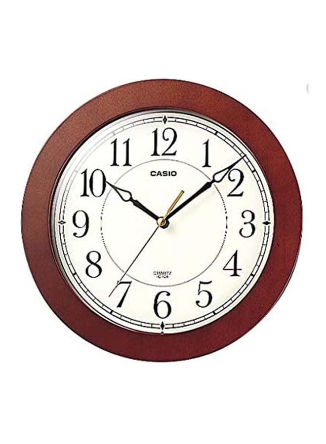 Round Shaped Analog Wall Clock Dark Brown/White/Black 26cm