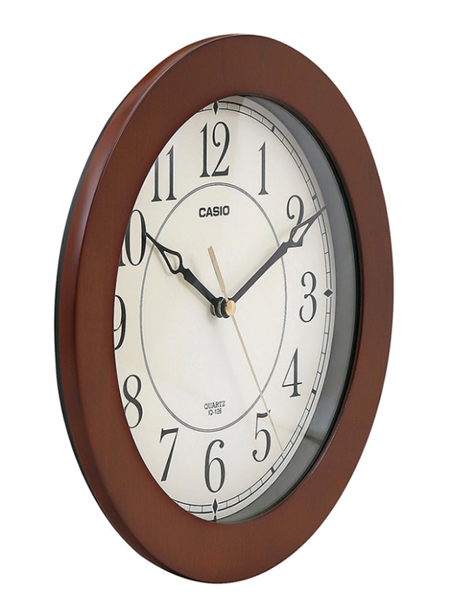 Round Shaped Analog Wall Clock Dark Brown/White/Black 26cm