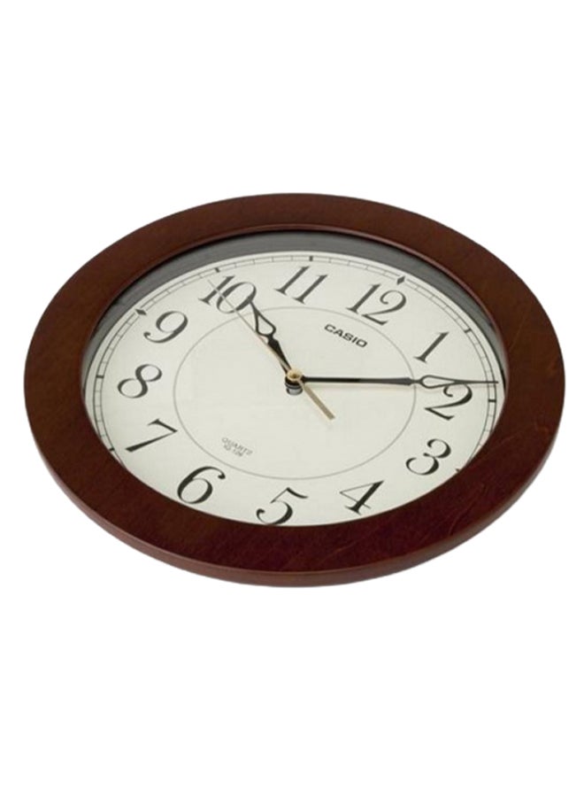 Round Shaped Analog Wall Clock Dark Brown/White/Black 26cm