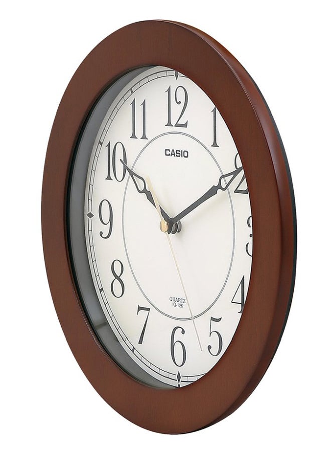 Round Shaped Analog Wall Clock Brown/White/Black 26cm