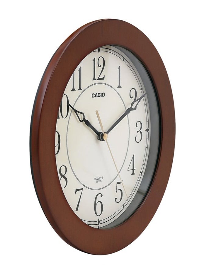 Round Shaped Analog Wall Clock Brown/White/Black 26cm