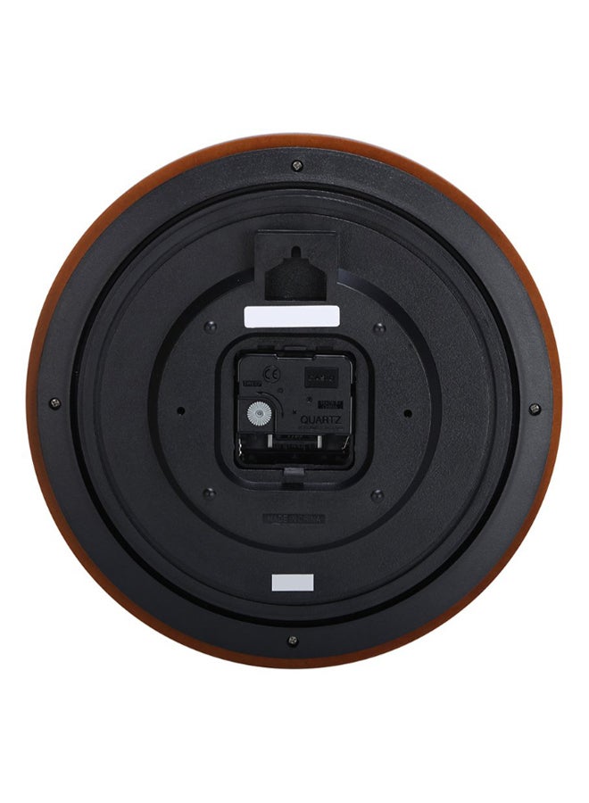 Round Shaped Analog Wall Clock Brown/White/Black 26cm