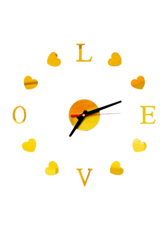 DIY Love Themed Wall Clock Gold 14x10x4cm