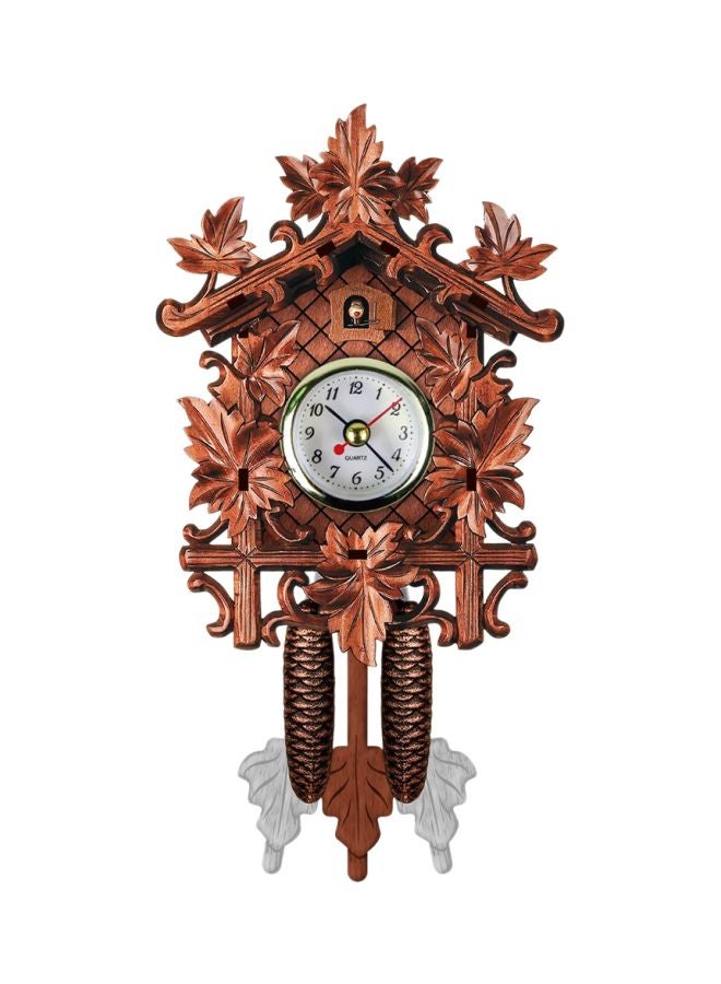 Wooden Wall Clock Brown/White 225x118x50mm