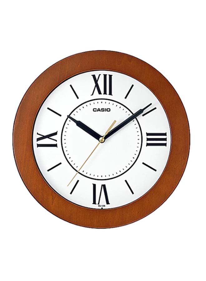 Round Shaped Analog Wall Clock Brown/White/Black