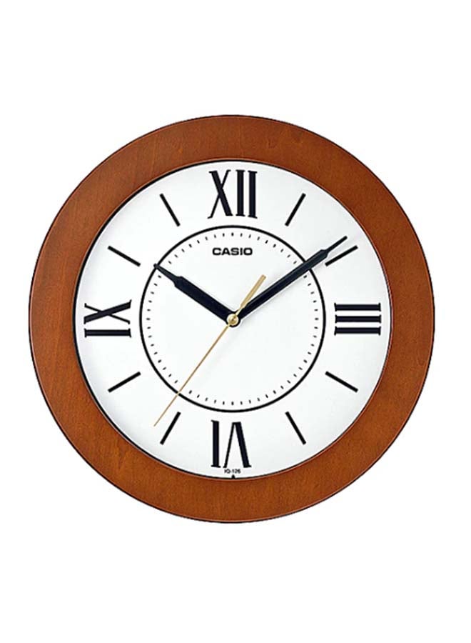 Round Shaped Analog Wall Clock Brown/White/Black