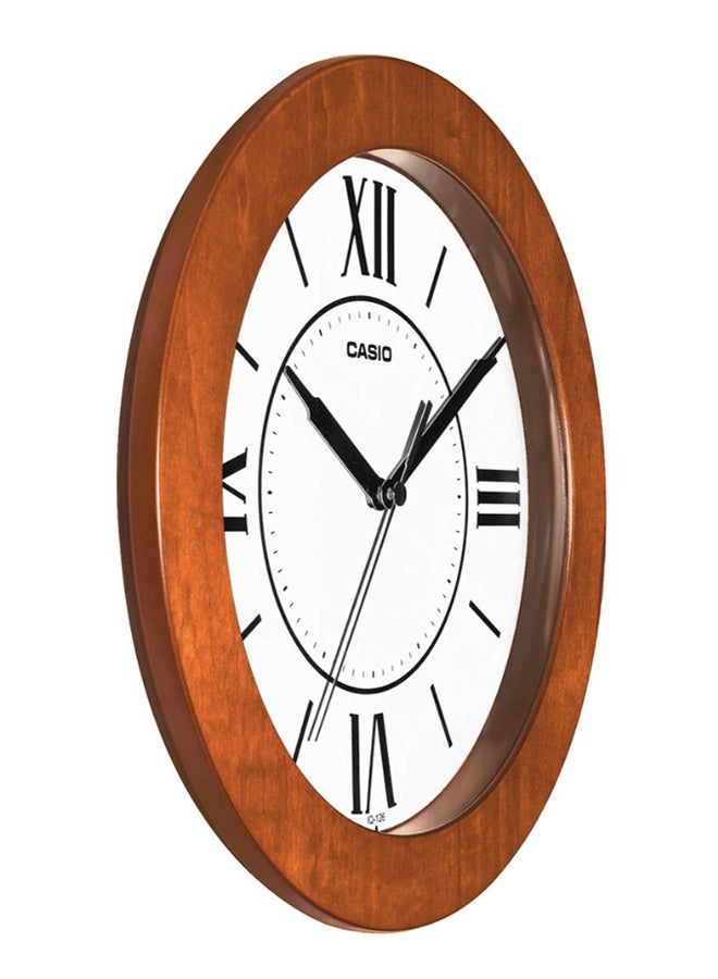 Round Shaped Analog Wall Clock Brown/White/Black