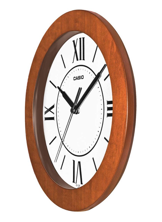 Round Shaped Analog Wall Clock Brown/White/Black