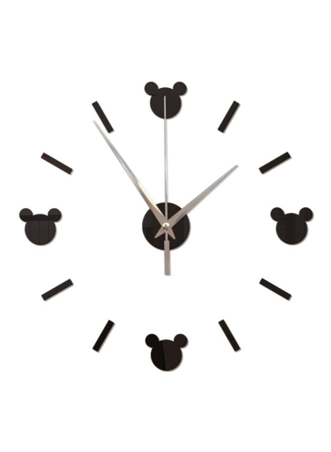 DIY Cartoon Mickey Mouse Themed Wall Clock Black 14x10x4cm