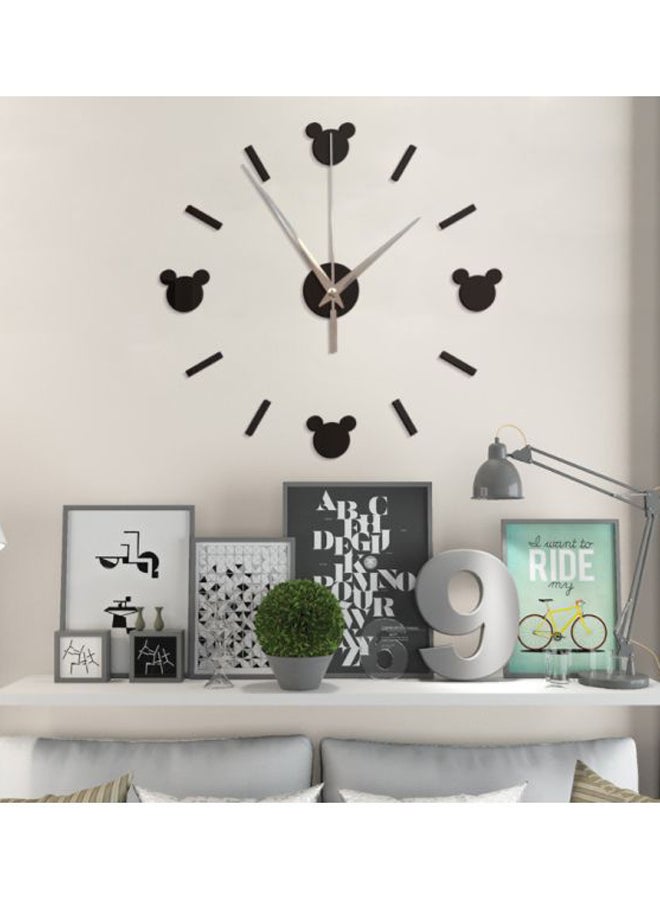 DIY Cartoon Mickey Mouse Themed Wall Clock Black 14x10x4cm