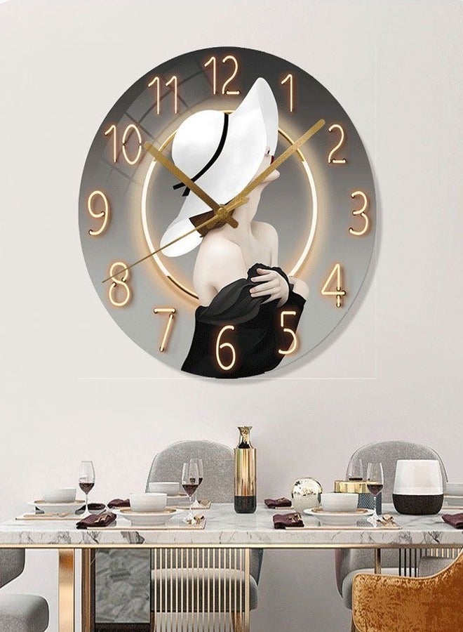 Girl Look Silent Bedroom Quartz Aperture Creative European Style Household Wall Clock for Living Room