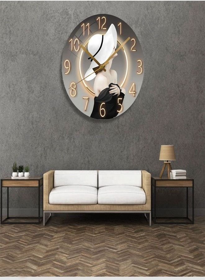 Girl Look Silent Bedroom Quartz Aperture Creative European Style Household Wall Clock for Living Room
