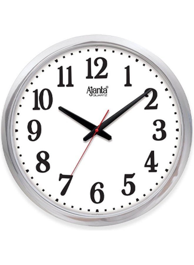 Office Real Silent Sweep Movement Wall Clock Silver