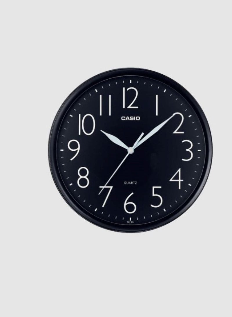 Casio Analog Black Round Wall Clock IQ-05-1DF