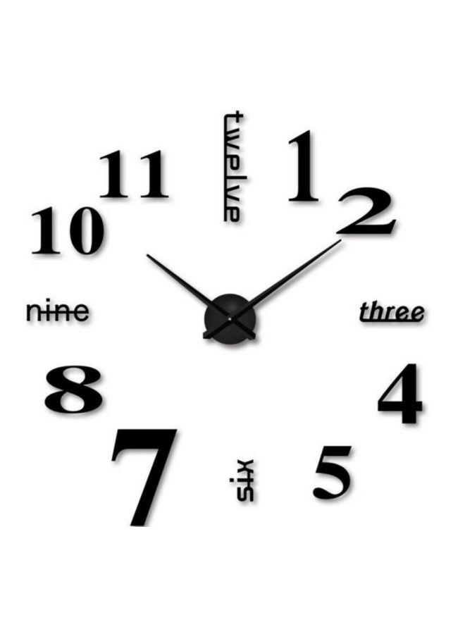 DIY Bold Numbers Designed Wall Clock Black 15x10x4.5cm