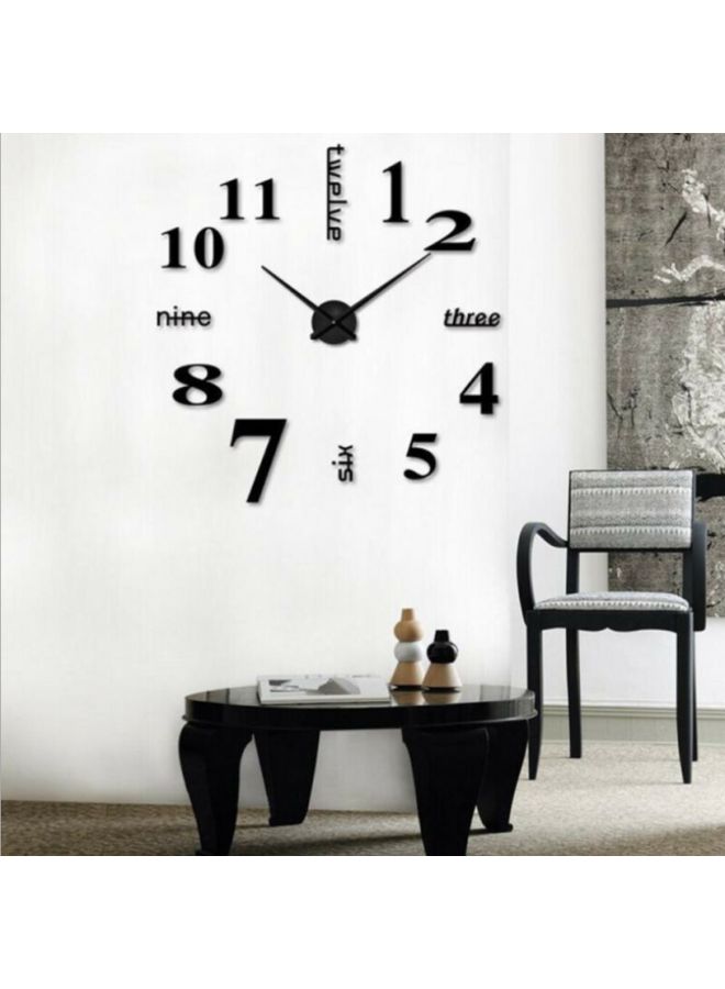 DIY Bold Numbers Designed Wall Clock Black 15x10x4.5cm