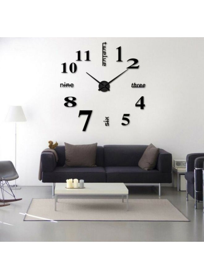 DIY Bold Numbers Designed Wall Clock Black 15x10x4.5cm