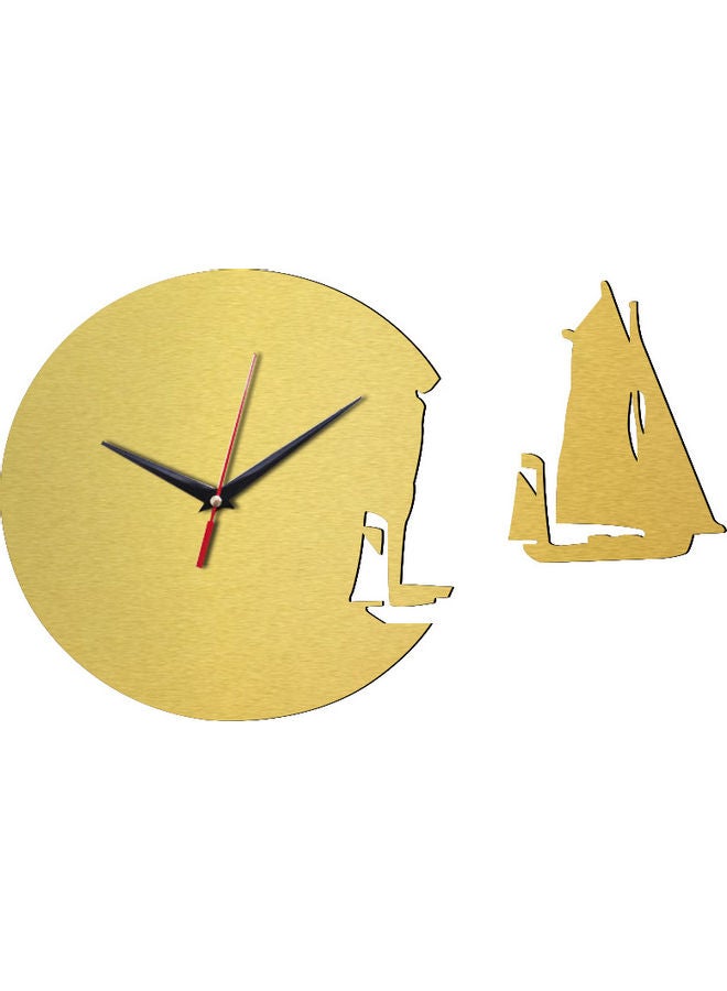 Decorative Acrylic Wall Clock Gold 30cm