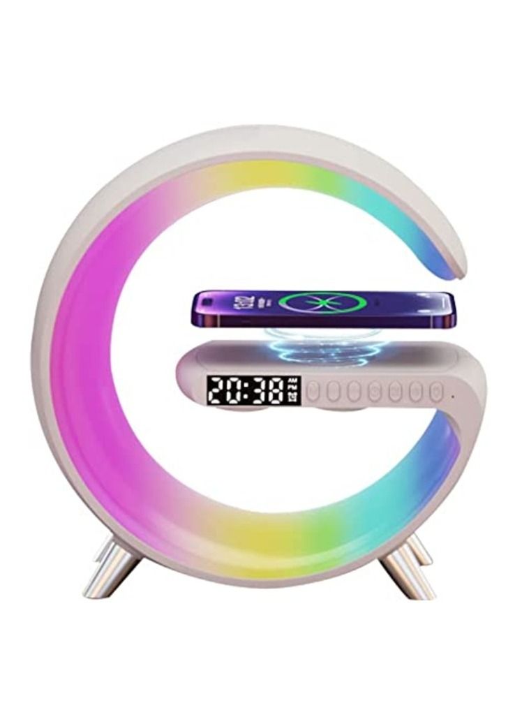 Smart light sound machine App Control Fast Wireless Charger RGB Light BT Speaker Sunrise Alarm Clock