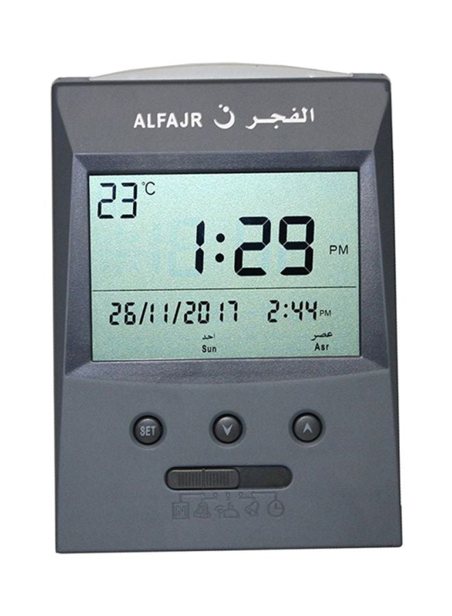 Automatic Azan Alarm Clock Grey 12x9x6cm