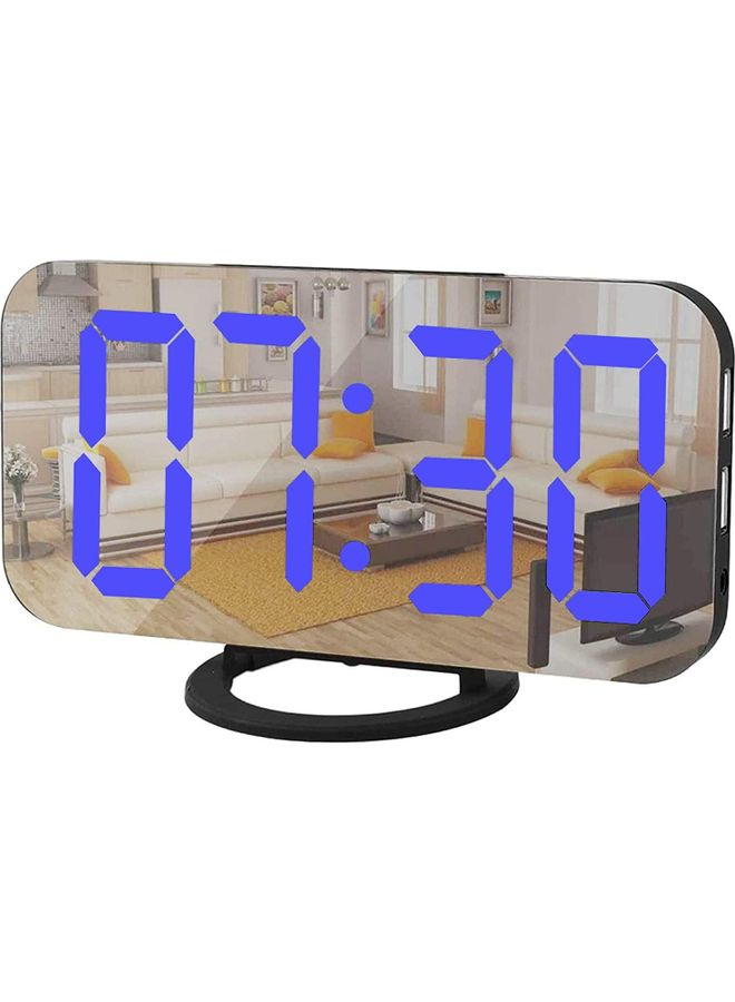 Digital Alarm Clock With LED Display Black/Blue 6.2 x 0.55 x 3.1cm