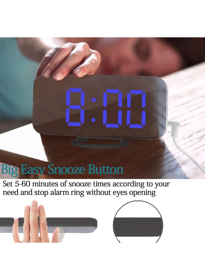 Digital Alarm Clock With LED Display Black/Blue 6.2 x 0.55 x 3.1cm