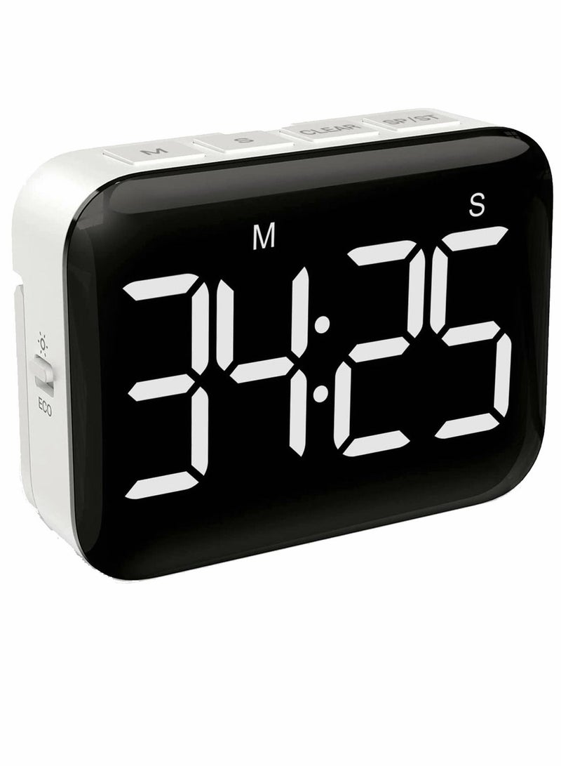 Magnetic Digital Kitchen Timer Large LED Countdown with Constant Light Function 3 Level Volume Quiet Egg for Children and The Elderly Classroom Teacher Kids Chef