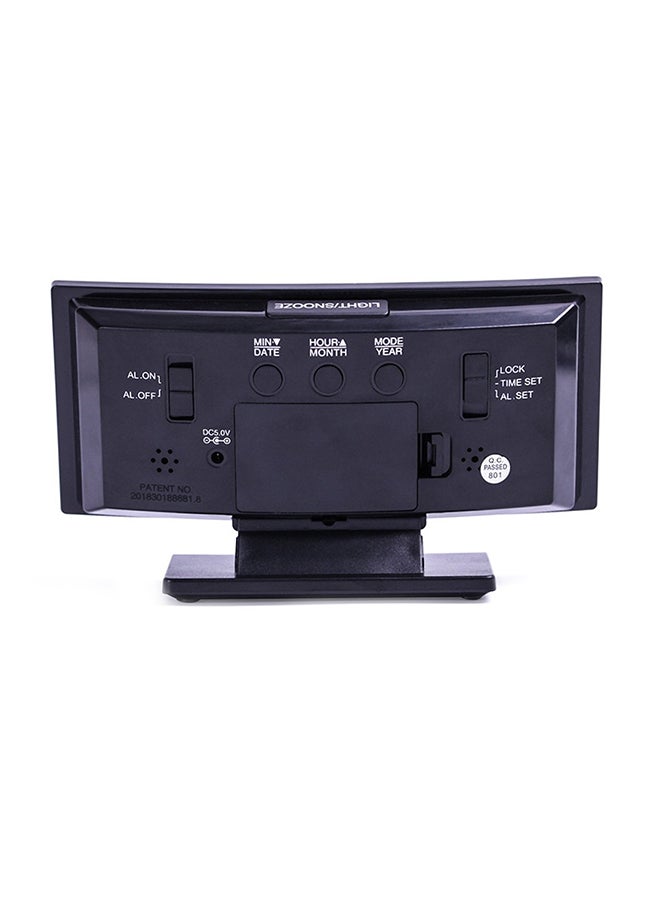 Large Screen Digital Display Electronic Table Clock Black