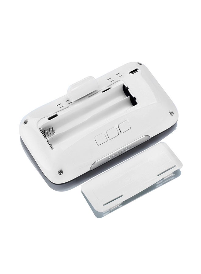 Usb Charge Voice Control Led Alarm Clock Black 12x6.6x2.5cm