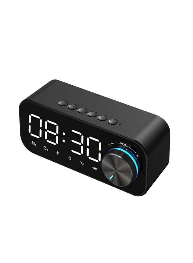 Alarm Clock With Bluetooth Music Player Black 14.2x 6 x4.5cm