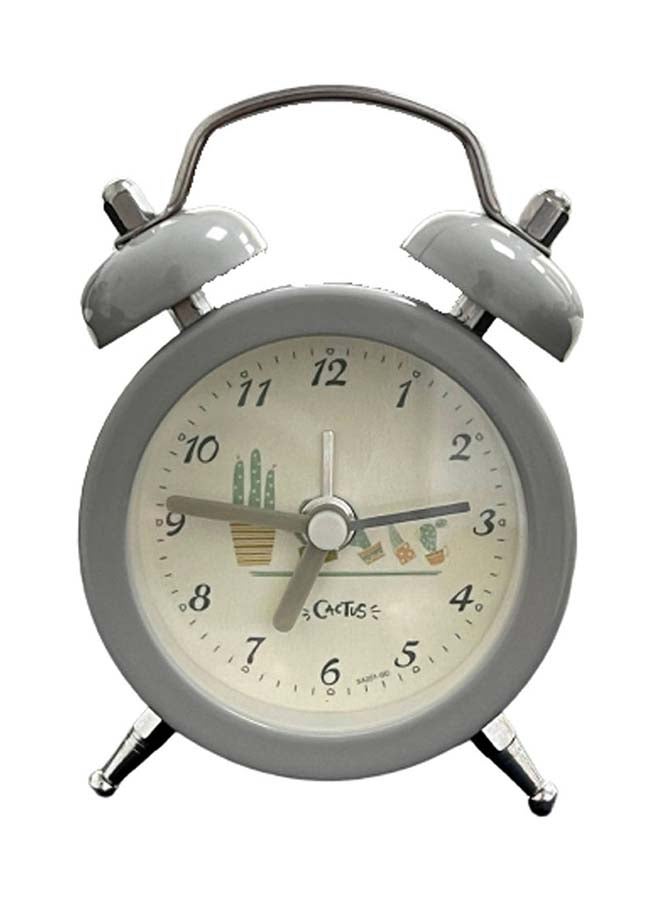 Double Bell Analog Alarm Clock Grey 4.53x2.32x6.5inch
